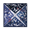 Navy blue laser cut wedding invitation with elegant floral lace pattern and inner card - Dark Blue