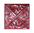 Laser cut burgundy wedding invitation card with elegant lace hollow design and white insert - Dark Red