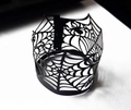 Halloween black spider web hollow decorative lamp shade for LED candle light - Black
