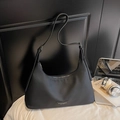 Sac bandoulière noir classique en nylon style croissant pour les trajets quotidiens - Noir sans Pendentif