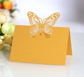 Golden laser-cut butterfly place cards with pearlescent finish for wedding table decor - Gold