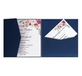 Navy blue square laser cut wedding invitation set with floral cards and RSVP card - Magic Blue