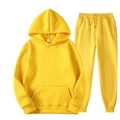 Ensemble de sport jaune vif pour homme avec sweat à capuche et jogging taille M - S / Jaune