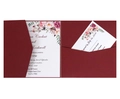 Set inviti matrimonio quadrati bordeaux con design floreale e schede RSVP incluse - Rosso scuro