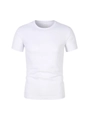 Men's quick-dry breathable mesh short sleeve T-shirt in solid white with crew neck - S / White