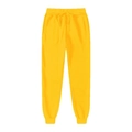 Bright yellow men's outdoor fitness sweatpants with elastic drawstring waist and tapered cuffs - Yellow