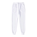 Men's athletic fleece sweatpants in white with drawstring waist and ribbed cuffs - White