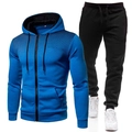Ensemble survêtement bleu marine à pois dégradés avec pantalon de jogging noir - S / Haut Et Bas / Bleu foncé