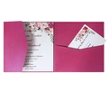 Invito matrimonio quadrato magenta intagliato al laser con inserto floreale e glitter - Rosso Porpora