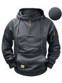 Detalle de sudadera táctica antracita para hombre con cremallera naranja vibrante - S / Gris oscuro
