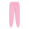 Mens light pink fleece jogging pants with elastic drawstring waist and ribbed ankle cuffs - Pink