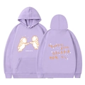 Lavender hoodie showing dual astronaut print and Spanish text on the back detail - S / Light Purple