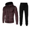 Ensemble sweat à capuche et pantalon en polaire bordeaux avec motif à pois dégradés - S / Haut Et Bas / Bordeaux