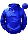 Sweat à capuche bleu roi pour homme avec poches tactiques et détails de fermeture orange - Bleu