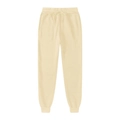 Men's sports joggers in cream beige featuring elastic drawstring waist and ribbed cuffs - Khaki