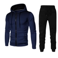 Survêtement homme en polaire bleu marine avec imprimé à pois et détails zippés - S / Haut Et Bas / Bleu marine