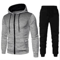 Ensemble sweat à capuche gris clair et jogging noir pour homme avec motifs à pois dégradés - S / Haut Et Bas / Gris clair