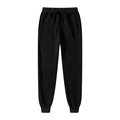 Men's thermal fleece sports joggers with elastic waistband and ribbed cuffs in black - S / Black