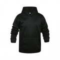 Sudadera clásica negra con capucha, manga larga y bolsillo de canguro frontal - S / Negro