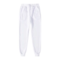 Classic pure white men's fleece joggers with elastic drawstring waist and ribbed cuffs - S / White