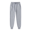 Grey men's fleece joggers with elastic drawstring waist and ribbed cuffs for sports - S / Light Gray