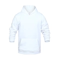 Sudadera clásica blanca con capucha y manga larga para hombre y mujer con bolsillo frontal - S / Blanco