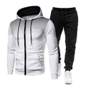 Survêtement d'hiver pour hommes avec sweat à capuche et pantalon à cordon sur mannequin 3D - S / Blanc