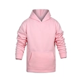 Classic unisex baby pink pullover hoodie with ribbed cuffs and front kangaroo pocket - Pink