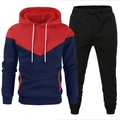 Survêtement homme bleu marine et rouge avec sweat à capuche et pantalon de jogging assorti - S / Style Rouge Et Marine