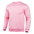 Detail of pink crewneck sweatshirt showing ribbed neckline and high-quality cotton texture - Pink