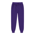Men's dark purple fleece athletic sweatpants with drawstring waist and ribbed cuffs - Deep purple