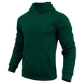 Klassieke bosgroene hoodie met kangoeroezak en geribbelde manchetten in een strakke snit - Groen