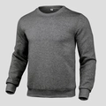 Classic dark grey crewneck sweatshirt for men with ribbed cuffs and a 3D silhouette fit - Dark Gray