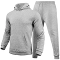 Λεπτομέρεια από γκρι φόρμα fleece με φούτερ με κουκούλα και παντελόνι joggers - S / Τοπ Και Παντελόνι / Ανοιχτό γκρι