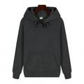 Deep charcoal grey hooded sweatshirt with drawstring and large kangaroo pocket in size L - Dark Gray