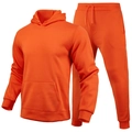 Conjunto de chándal naranja brillante para hombre con sudadera con capucha y jogger - Rojo Anaranjado