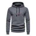 Sweat à capuche gris pour homme en maille gaufrée avec cordon et poche kangourou - S / gris foncé