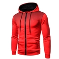Sudadera roja con cremallera para hombre con estampado de lunares degradados negros - M / Rojo