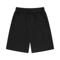 Detail view of black kids sports shorts showing elastic waistband and side pockets - 100cm / Black