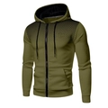Sweat à capuche zippé vert olive pour homme avec motifs à pois noirs dégradés - Vert Militaire