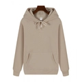 Heavyweight apricot hooded sweatshirt with kangaroo pocket and adjustable drawstring - Camel