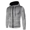 Sweat à capuche gris pour homme avec imprimé à pois dégradés noirs et fermeture zippée - Gris clair