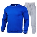 Men's royal blue crewneck sweatshirt and light grey joggers athletic set in size S - Royal Blue And Light Gray