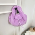 Chic purple faux fur handbag with plush handles and soft texture for autumn winter - Purple