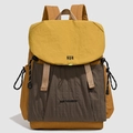 Vue détaillée du tissu en nylon imperméable et de la broderie sur le sac à dos décontracté - Brun Gingembre Chaud