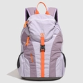 Macro detail of the KLEIMAN lavender and orange contrast nylon travel backpack - Purple