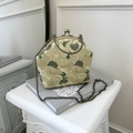Vintage goldene Handtasche mit Kranich-Stickerei und Retro-Kette für Qipao-Kleider - Gold