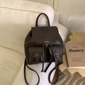 Zaino vintage classico in pelle PU marrone scuro con tasche a fibbia e coulisse - Caffè Scuro