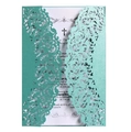 Elegant Tiffany Blue laser-cut lace wedding invitation with pearl paper cover - Teal Blue
