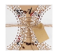 Lasergesneden huwelijksuitnodiging set met vintage kraftpapier en rustiek henneptouw - Wit